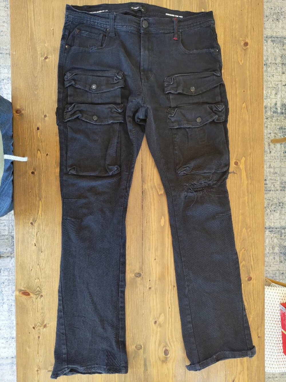 PREME Black Cargo Denim Jeans 38x36